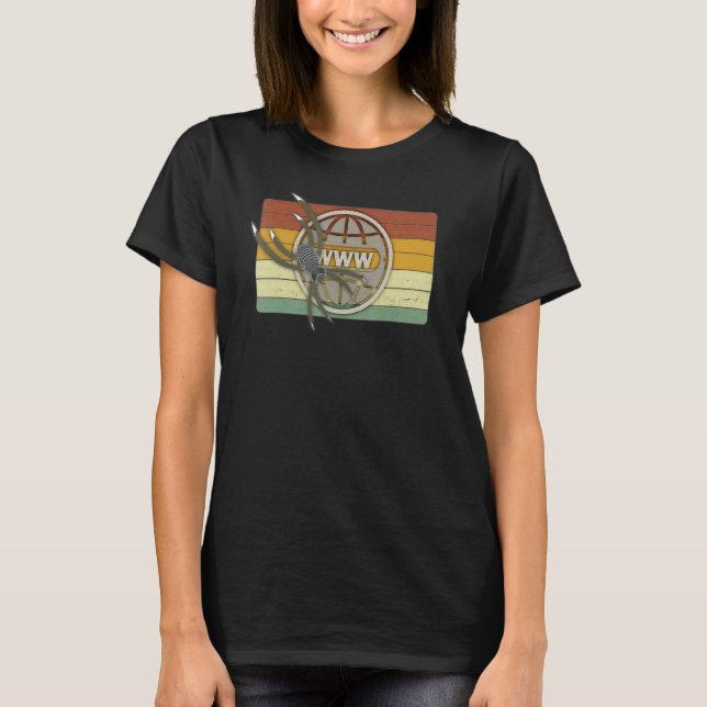 Internet Spider Digital World Webben Wlan Network  T Shirt (Framsida)