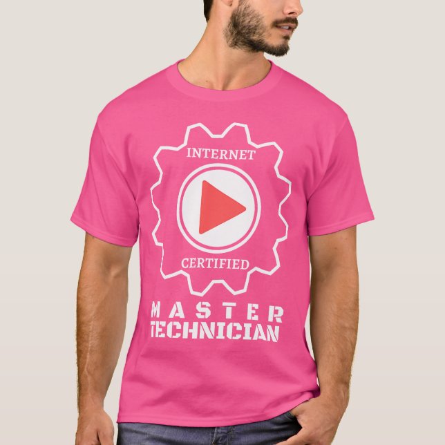 Internet Video Master Technician Mechanics T Shirt (Framsida)