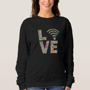 Internet Wifi Wi Fi Kärlek Blommor T Shirt