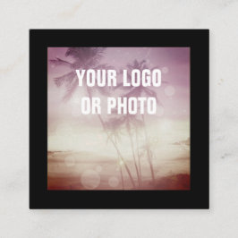 Internetikoner för foto-logotyp fyrkantigt visitkort