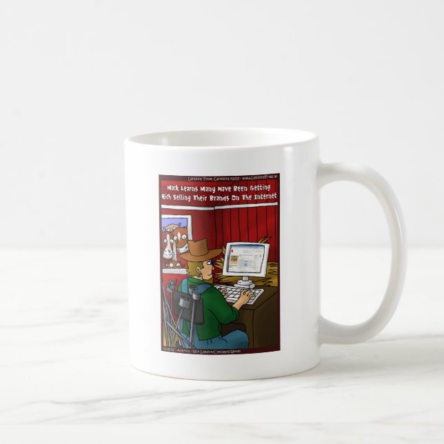 Internetvarumärkning Roliga presenter T-shirts Kor Kaffemugg (Höger)