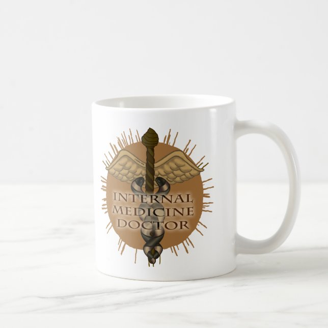 Internmedicinare läkaren Caduceus-mugg Kaffemugg (Höger)