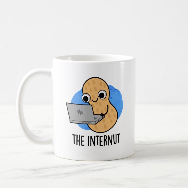 Internut Funny Internet Peanut Pun Kaffemugg (Vänster)