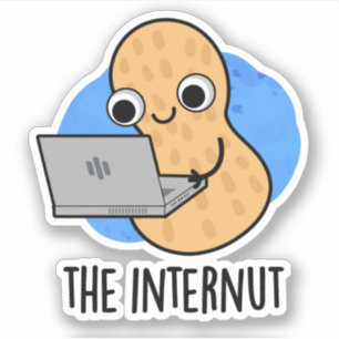 Internut Funny Internet Peanut Pun Klistermärken