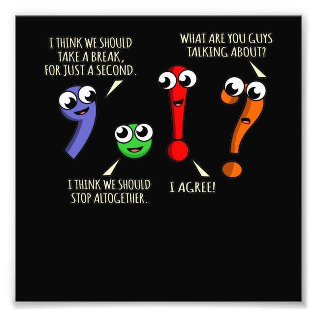 interpunktion Marks English Language Teacher Stude Fototryck (Framsidan)