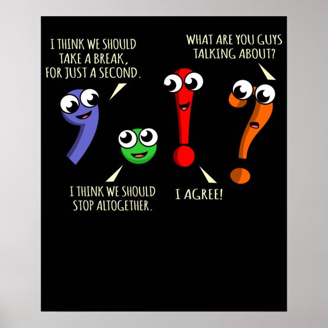 interpunktion Marks English Language Teacher Stude Poster (Framsidan)