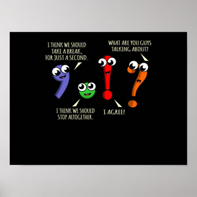 interpunktion Marks English Language Teacher Stude Poster (Framsidan)