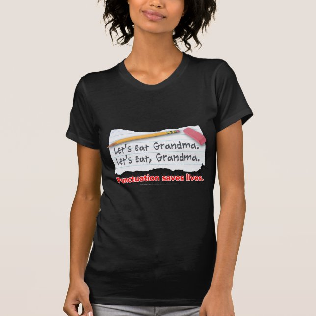 Interpunktion sparar liv tee (Framsida)