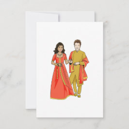 Interracialt äktenskapsbesked tack kort