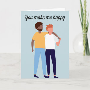 Interrasistiskt gaypar i Kärlek Manar Valentines d Kort