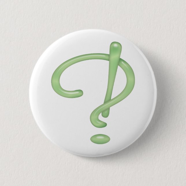 Interrobang! Grönt glas Knapp (Framsida)