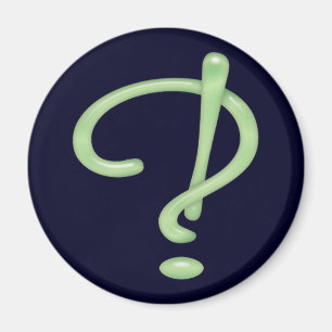Interrobang! Grönt glas Magnet