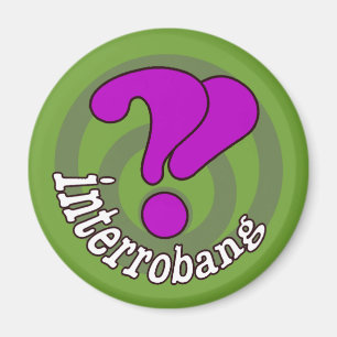Interrobang Pop Art Magnet - Grönt