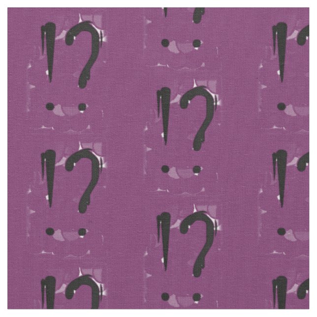 "Interrobangy" - i purple. Tyg (Närbild)