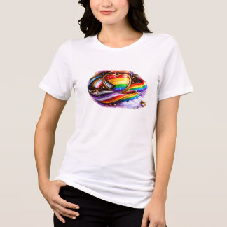 Intersectionell Pride Regnbåge Hjärtat T-Shirt Des