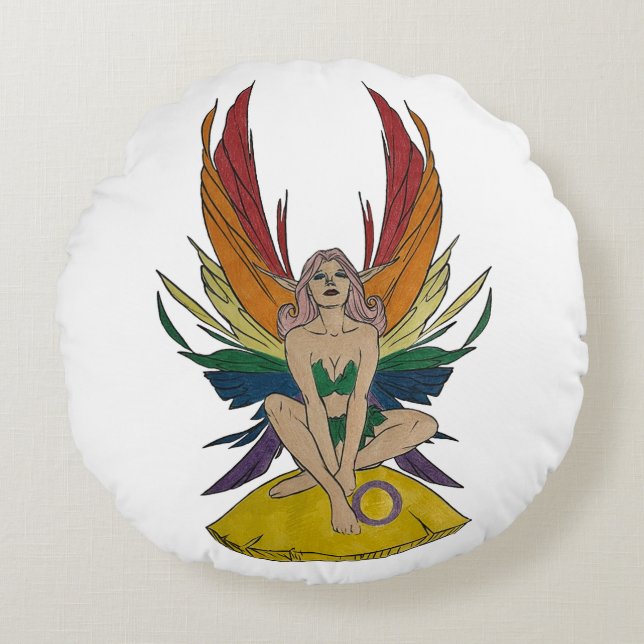 Intersex Älva Rund Kudde (Framsidan)