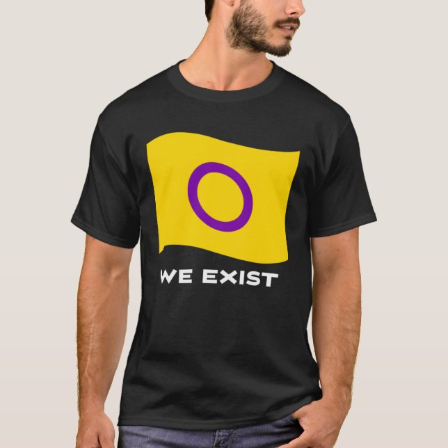 Intersex Flag Intersex We Exist T Shirt (Framsida)
