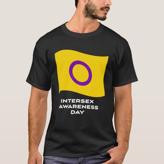 Intersex Flagga Intersex Awareness Day T Shirt (Framsida)