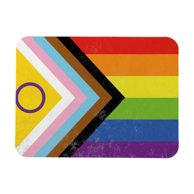Intersex-inclusive Progress Pride Flagga Magnet (Horisontell)