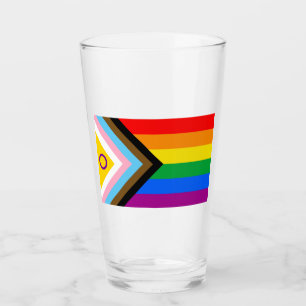 Intersex inkluderande Progress Pride Flagga Glaskopp