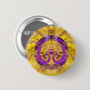 Intersex Pride Flagga Färg Dragon Damask Knapp