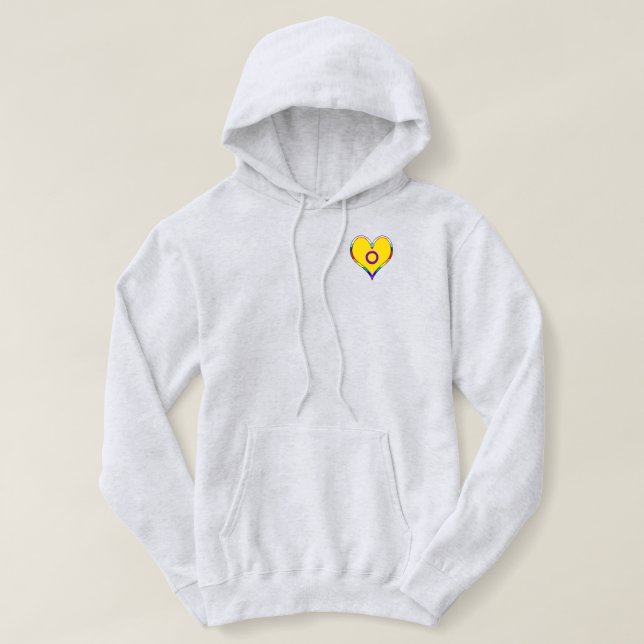 Intersex Pride Heart Hoodie T Shirt (Design framsida)