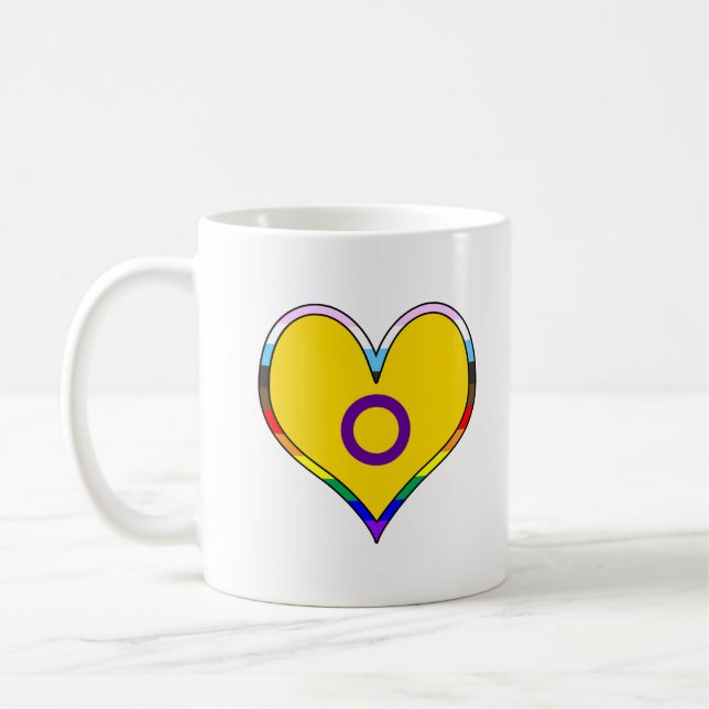 Intersex Pride Heart Kaffemugg (Vänster)