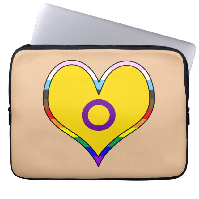 Intersex Pride Heart Laptop sleeve (Framsidan)