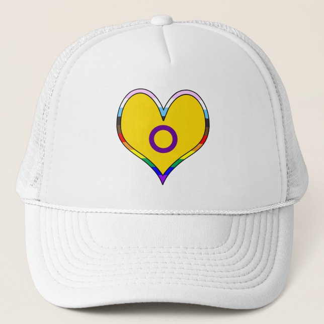 Intersex Pride Heart-Truckerkeps Keps (Framsida)