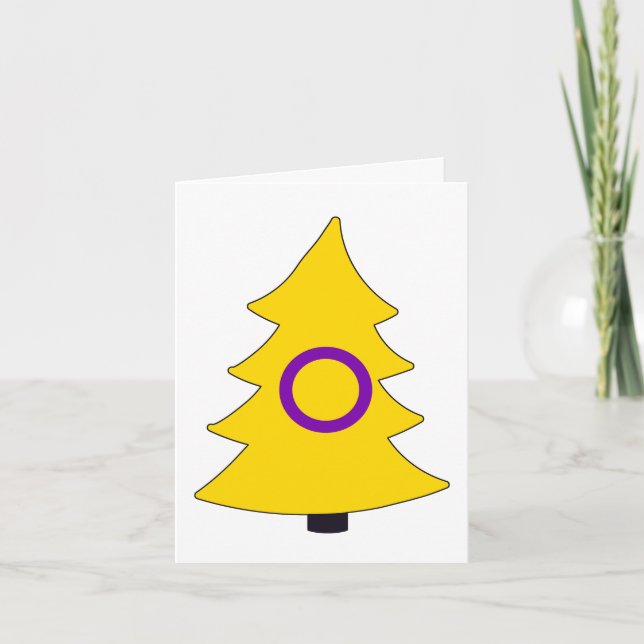 Intersex Pride Holigay-träd Helgkort (Framsida)