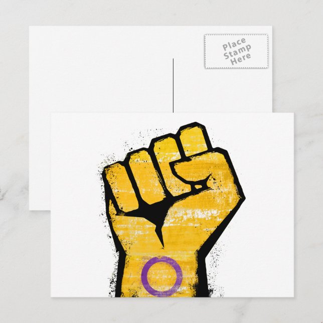 Intersex Pride Knut Vykort (Fram/baksida)