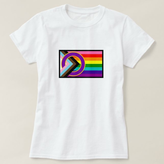 Intersex Progressivt Pride Flagga T Shirt (Design framsida)