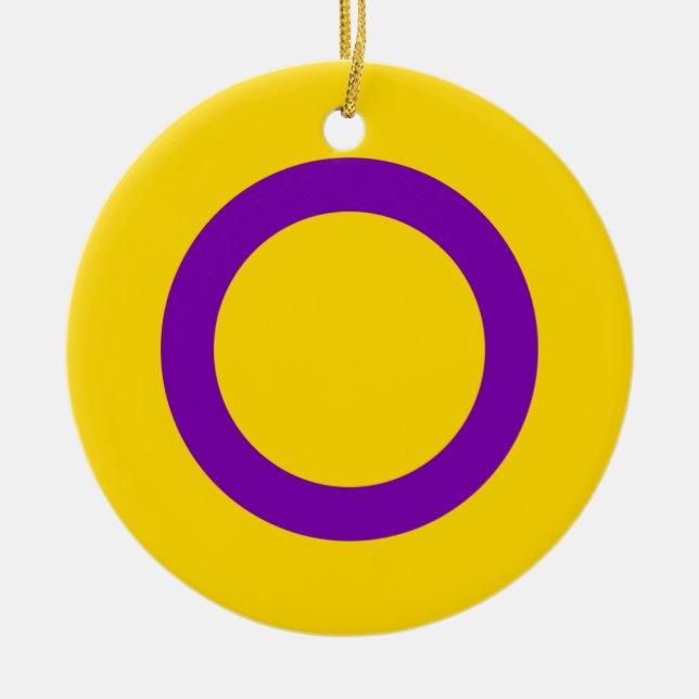 Intersex stolthetsflagga julgransprydnad keramik (Framsidan)