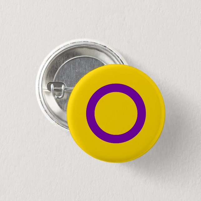Intersex stolthetsflagga knapp (Framsida & baksida)