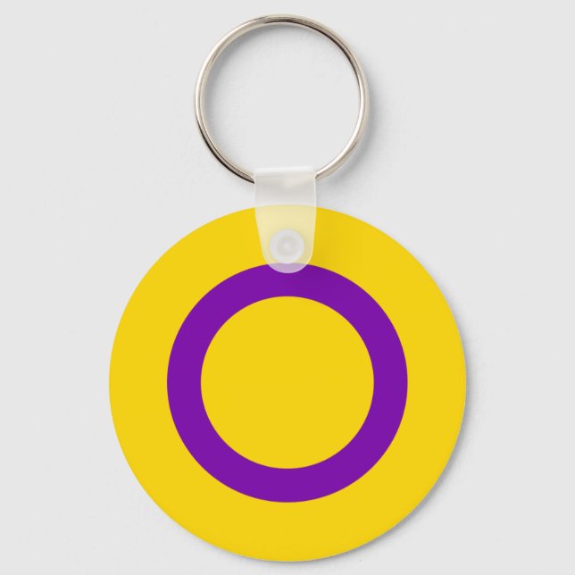 Intersex stolthetsflagga nyckelring (Framsida)