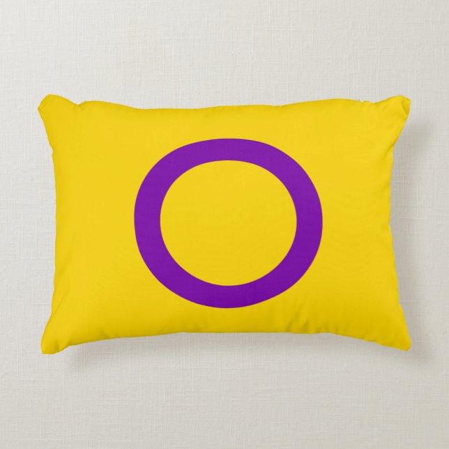 Intersex stolthetsflagga prydnadskudde (Framsidan)