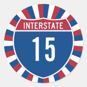 Interstate 15 runt klistermärke