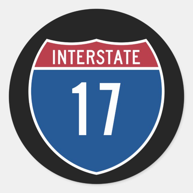 Interstate 17 runt klistermärke (Framsida)