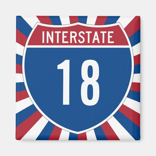 Interstate 18 magnet (Framsidan)