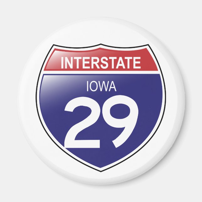 Interstate 29 Iowa Magnet (Framsidan)
