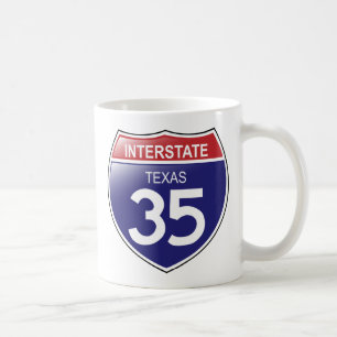 Interstate 35 i den Texas muggen Kaffemugg