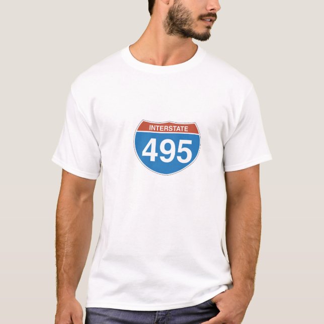Interstate 495 manar Tshirt Tee Shirt (Framsida)