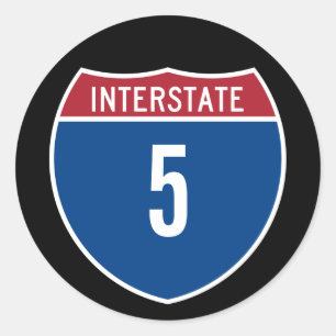 Interstate 5 runt klistermärke