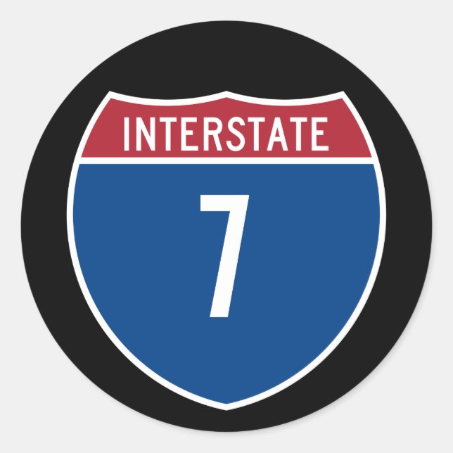 Interstate 7 runt klistermärke (Framsida)