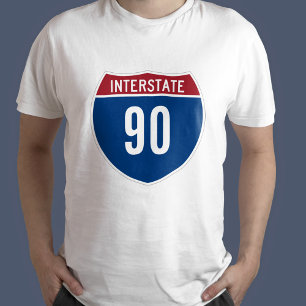 Interstate 90 - 90:e födelsedag t-shirt