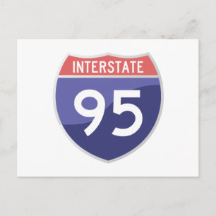 Interstate 95 (I-95) Road Resa Travel Vykort