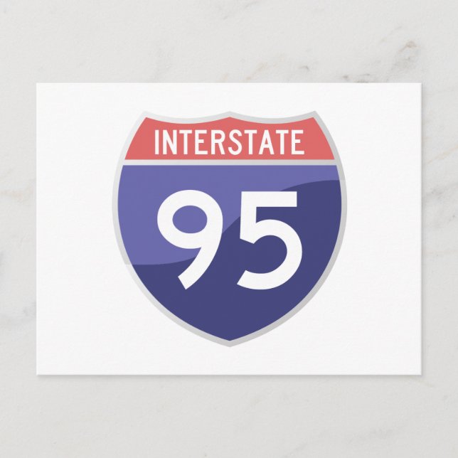Interstate 95 (I-95) Road Resa Travel Vykort (Framsida)