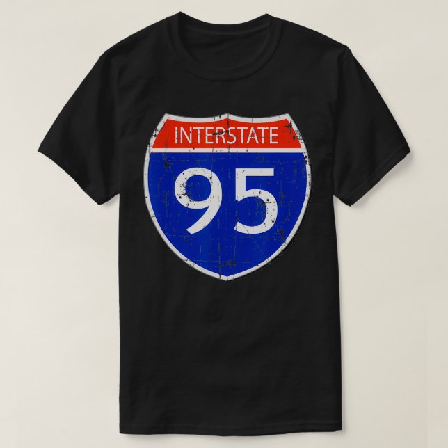 Interstate 95 Road Street Sign Funny Sarcastic Dis T Shirt (Design framsida)