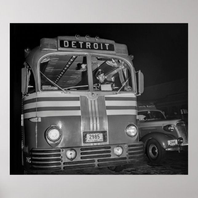 Interstate Buss Travel in America 1943 Poster (Framsidan)