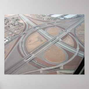 Interstate motorväg 15 & 215 kretsar Las Vegas Poster